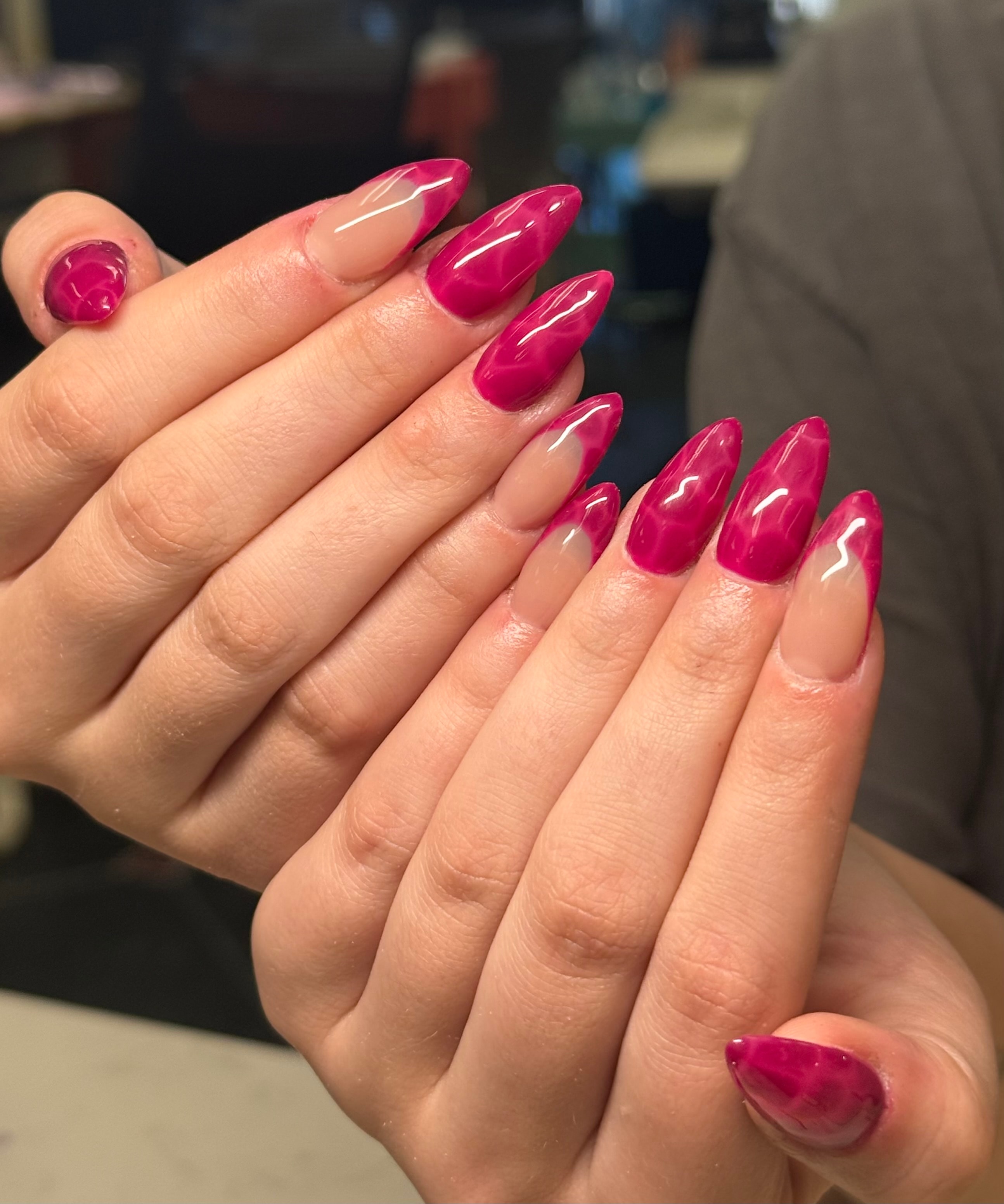 Neutral nude gel manicure