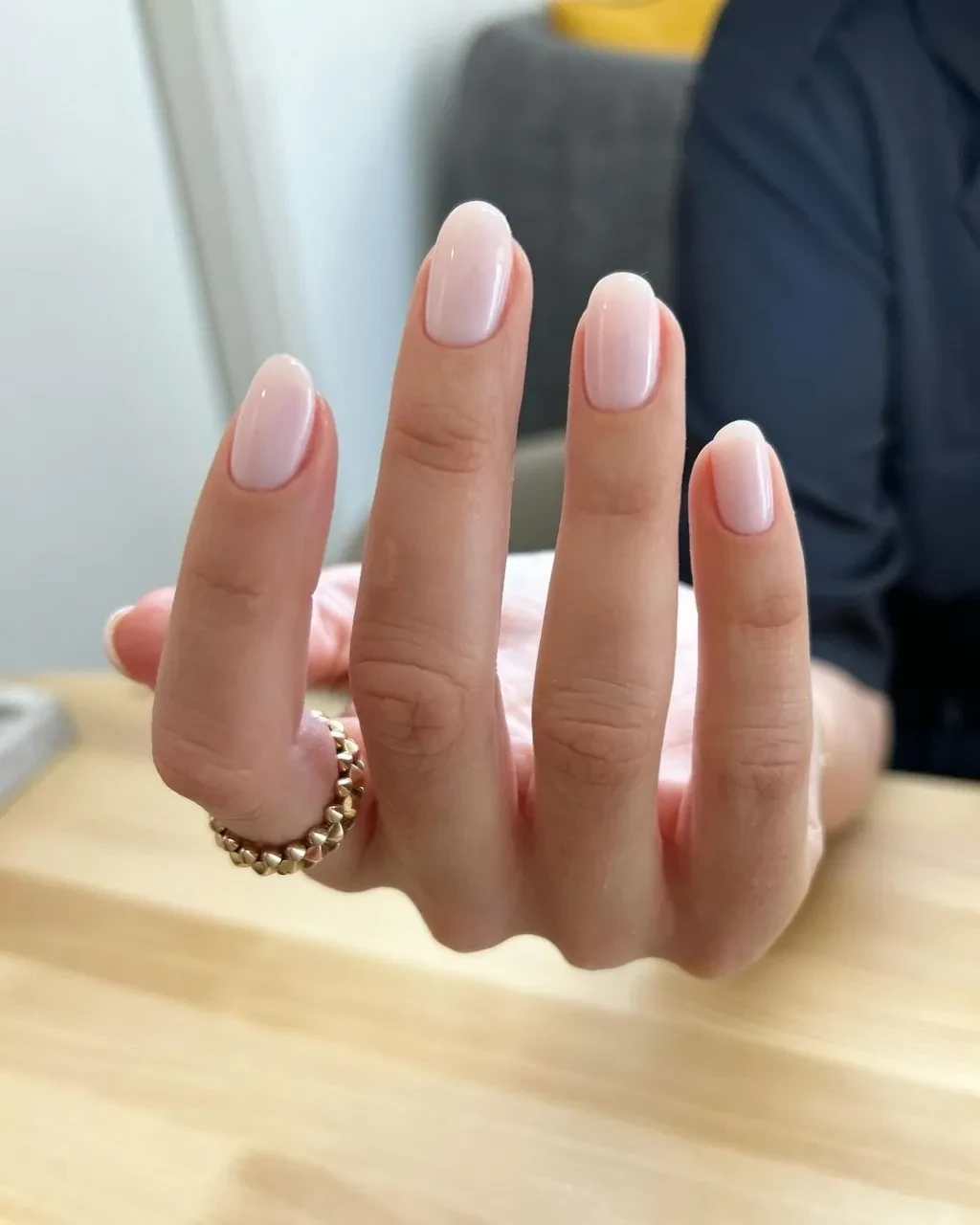 Blush pink nail art manicure