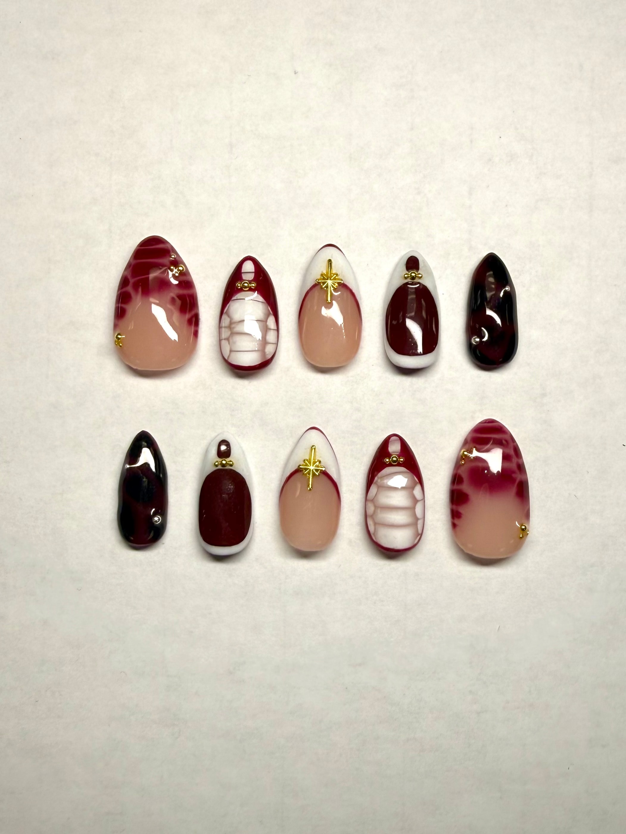Ombre gradient sunset press-on nails