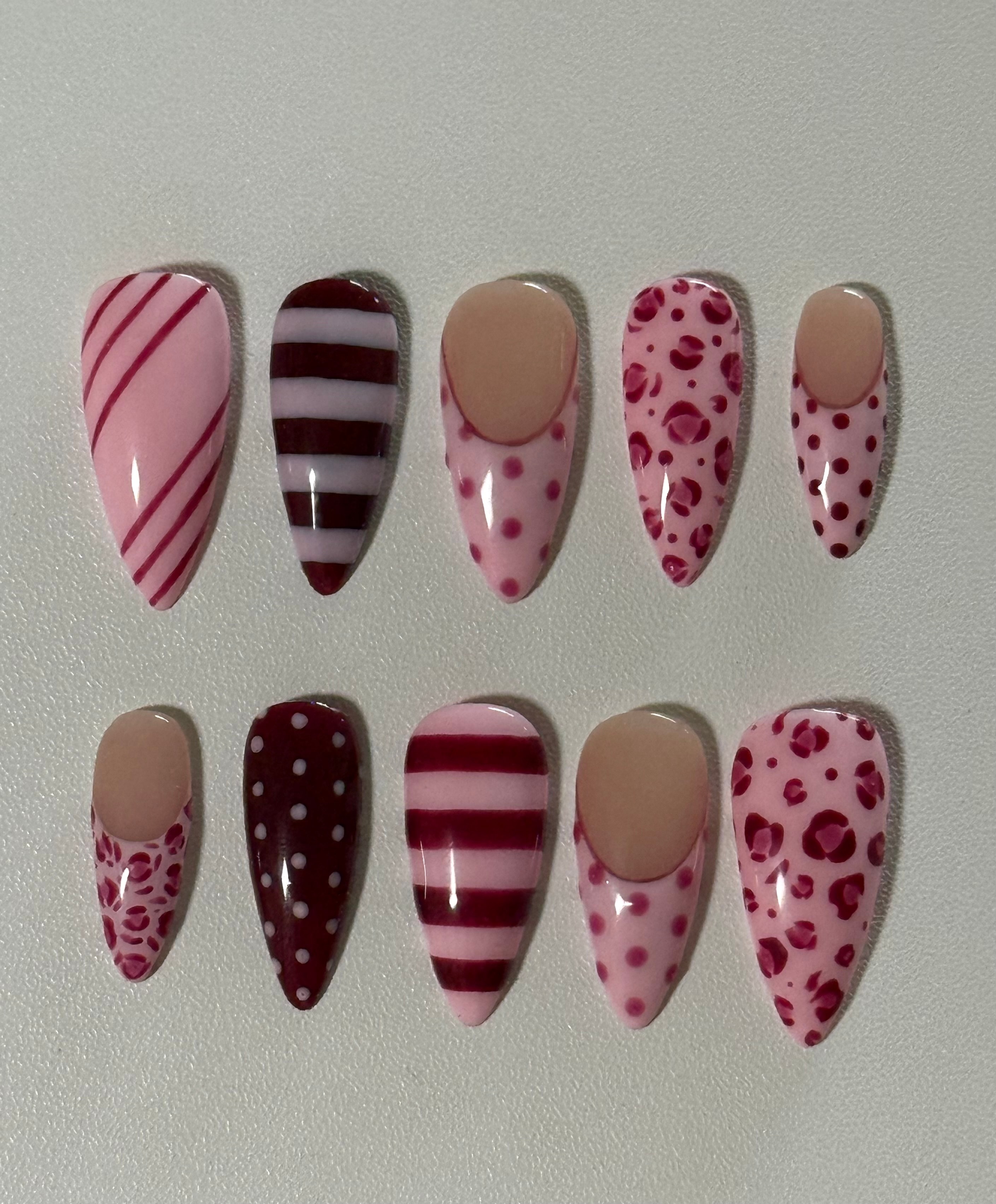 Butterfly design colorful press-on nails