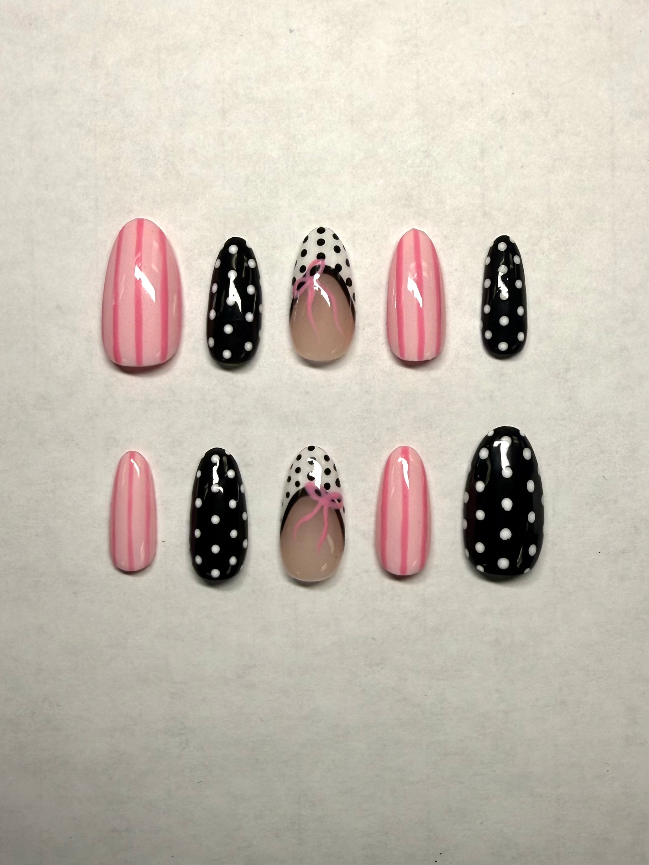 Coffin shape colorful press-on nail set